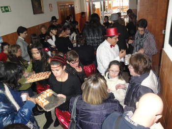 Momento del Lunch en el Hall de entrada.